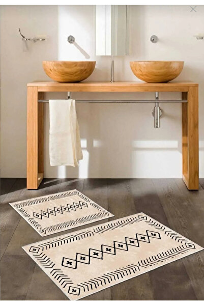 VELLORA HOME قاعدة غير قابلة للانزلاق قابلة للغسل 2 قطعة سجادة حمام