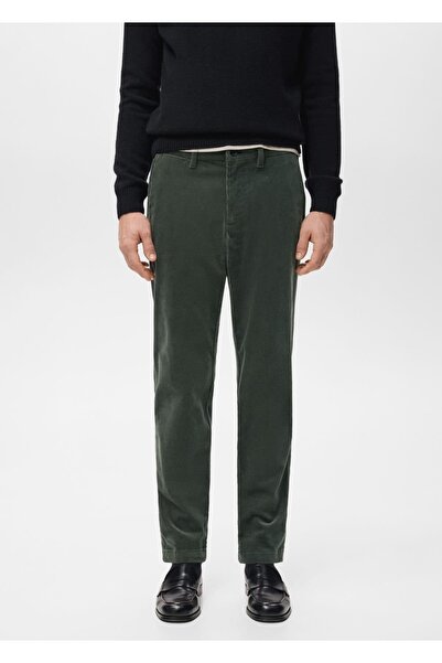 MANGO Man Dar kesim fitilli kadife pantolon