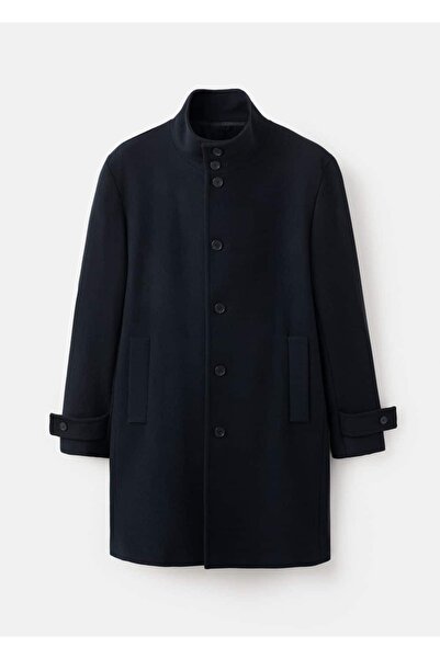 MANGO Man Dik yaka yün palto