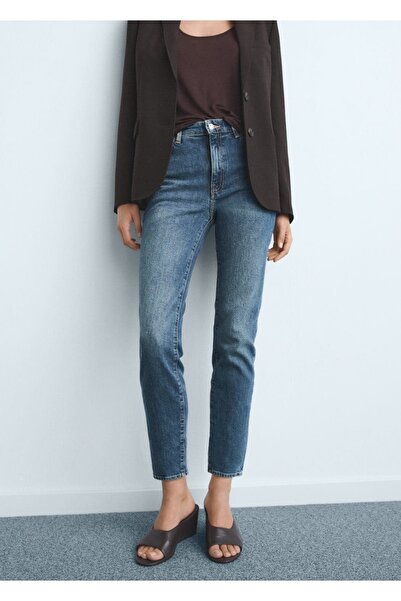 MANGO Woman Claudia dar kesim crop jean pantolon