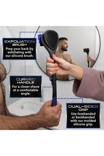 Hope Stealth - Back Shaver for Men, 23" Ergonomic Handle, +3 Extra Back Blade Refills