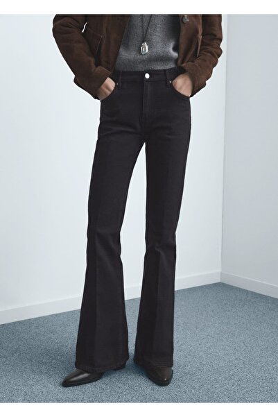 MANGO Woman Violeta yüksek bel flare jean pantolon