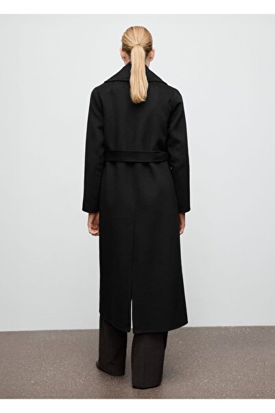 MANGO Woman El yapımı yün kemerli palto