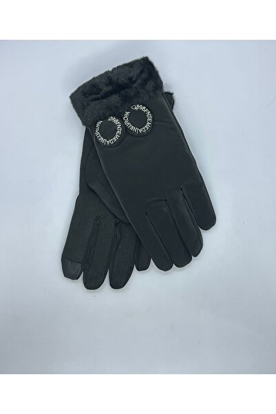 MOS&AK aksesuar Kadın Kürklü Telefon Kullanılabilir Eldiven