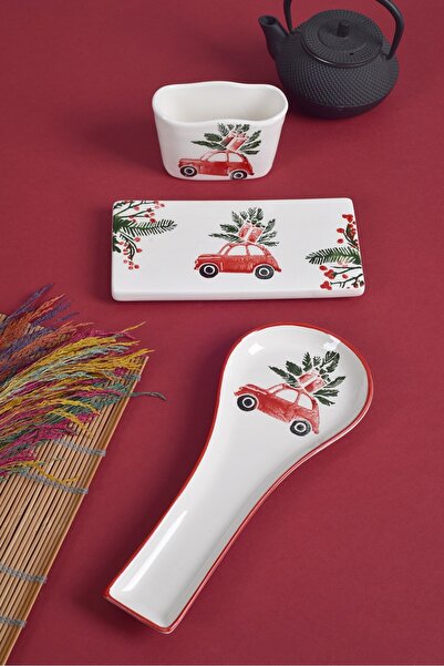 Piatti Naturali 3-Piece Kitchen Set New Year's Dirty Dishcloth Holder Spoon R...