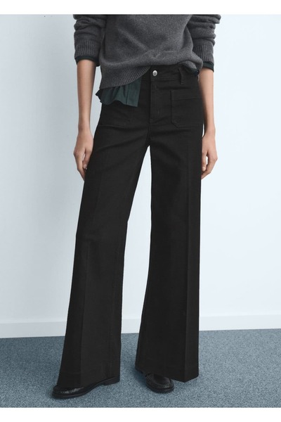 MANGO Woman Wideleg cepli jean pantolon
