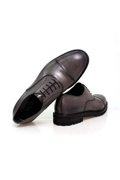 FRANCO CALVANI Gray Color Lace-Up Genuine Leather Men's Shoes