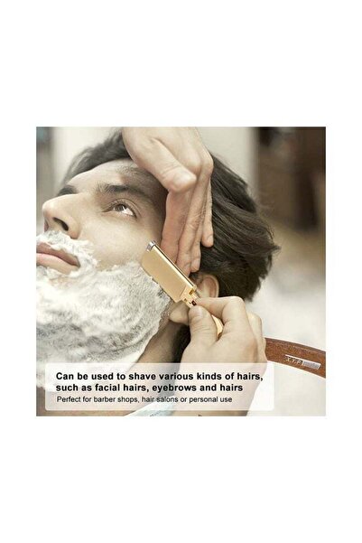 Generic Professional Straight Edge Foldable Manual Shaving Razor Silver/Brown 18x2x4cm