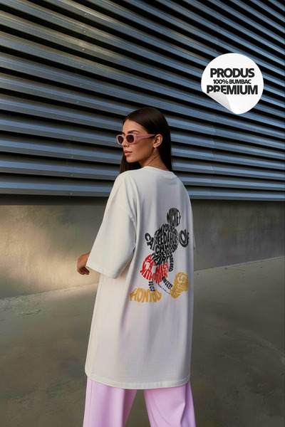 OEM Oversized 100% cotton Mickey Typography T-shirt