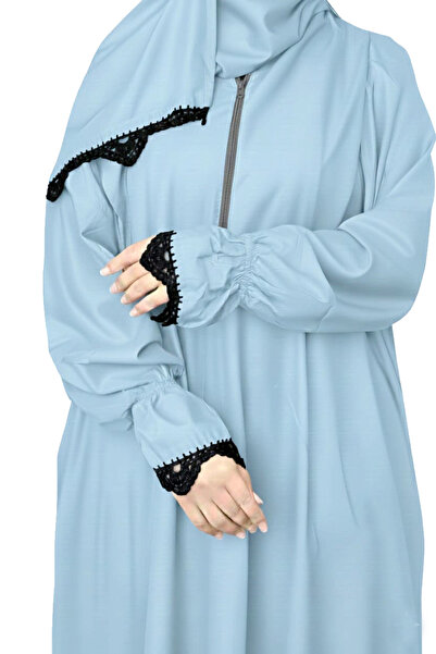 SDD Cool and heavy cotton prayer shawl with attached scarf, wide and comfortable