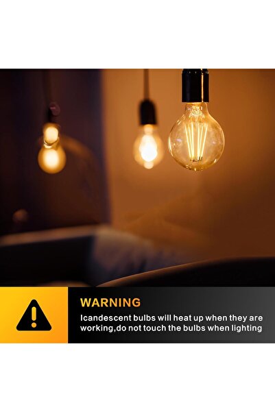 Arabest Vintage Edison LED Filament Light Bulbs 6W E27 2700K Amber Glass (6 Pack)