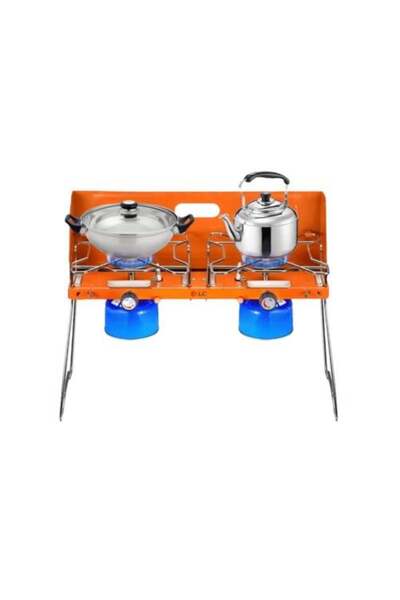 DLC موقد غاز عينين للرحلات قابل للطي مع حاملات قوية للطبخ في الهواء الطلق DLC-38472