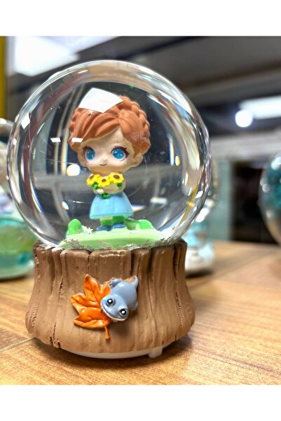 GNR Karlar Ülkesi Anna Tasarımlı Orta Boy Kar Küresi Müzikli ve Işıklı Kar Kü...