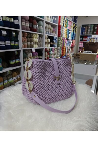 MAZSAY Handmade: El Örgüsü Makrome El Çantası (30x30)