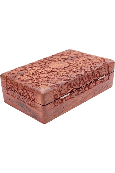 Hope Acewood Wooden Jewellery Box for Women - Hand Carved (12x22x8 cm)