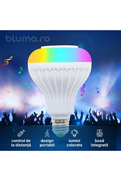 BLUMA Smart Bulb with Integrated Speaker, Bluetooth and Multiple Light Effects + Remote