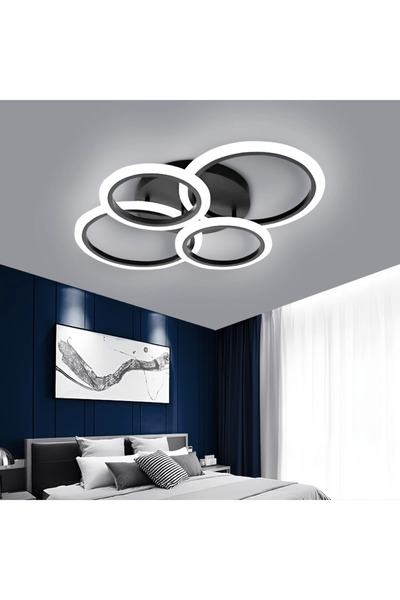 LedCorp Candelabru LED cu 4 inele și telecomandă, reglabil intensitatea lumin...