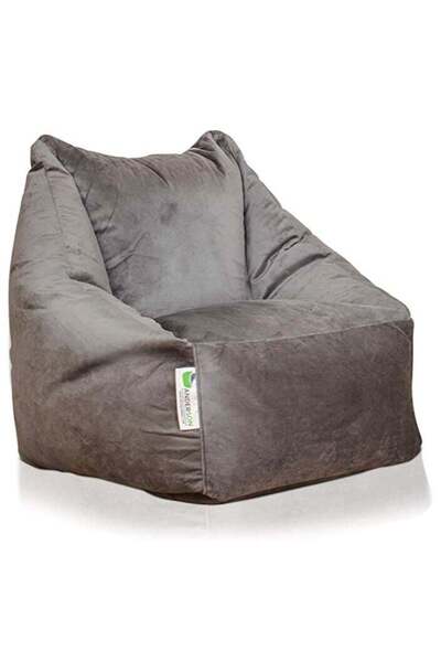 Anderson Ultra Soft Luxury Velvet Bean Bag Chair - Grey