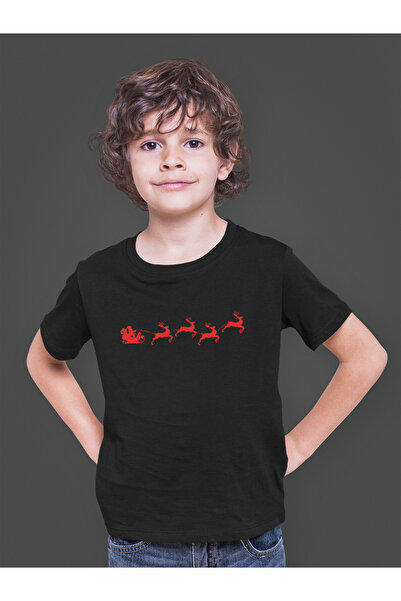 Bumeta تي شيرت للأطفال بتصميم سانتا كلوز غزال سانتا كلوز لعيد الميلاد مطبوع