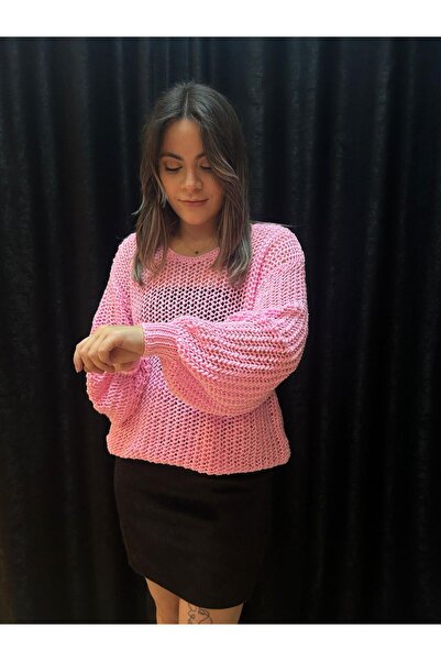 Elit Butik pulover din plasă tricotat manual