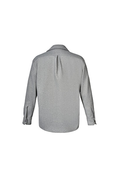 VELNO Gray Shirt with Embroidered Embroidery