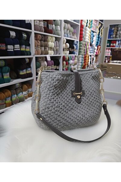 MAZSAY El Örgüsü Makrome El Çantası (30x30)