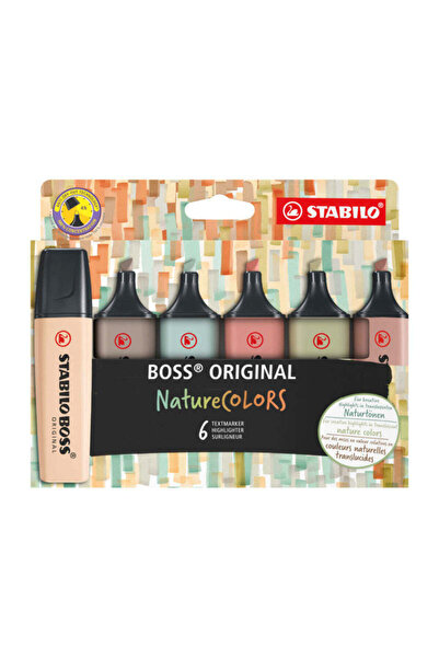 Stabilo Boss Original NatureCOLORS Highlighters, 6 colors (blister)