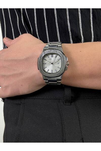 Arvens Vintage White Dial Steel Men's Wristwatch Stainless Steel Band Sturdy Steel Case Does Not Lose Color