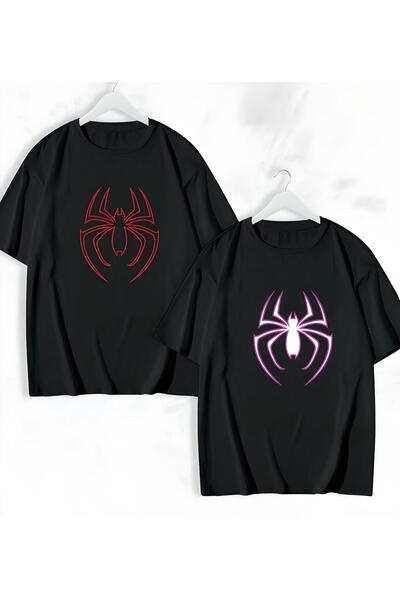 PERISENSE Women Men Unisex Spider Printed Lover Couple Combination Oversize C...