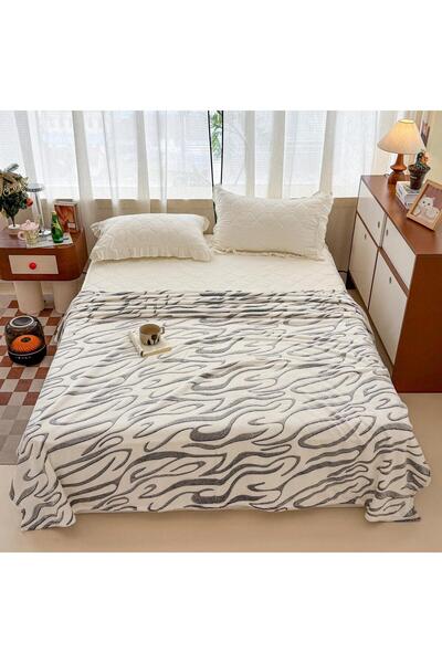 FANE Fluffy blanket for double bed, faux rabbit fur, 200 x 230 cm