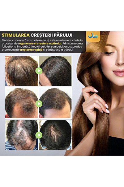 Full Abundance 10 bucati Biotin Hair Serum – Fast Growth Treatment, Strengthens Hair, Reduces Hair Loss