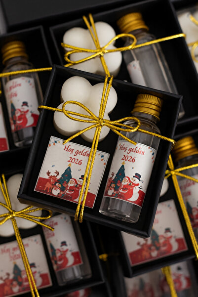 kemborn Yılbaşı hediyeliği mum çikolata ve kolonya siyah kutulu 10 adet yeni ...