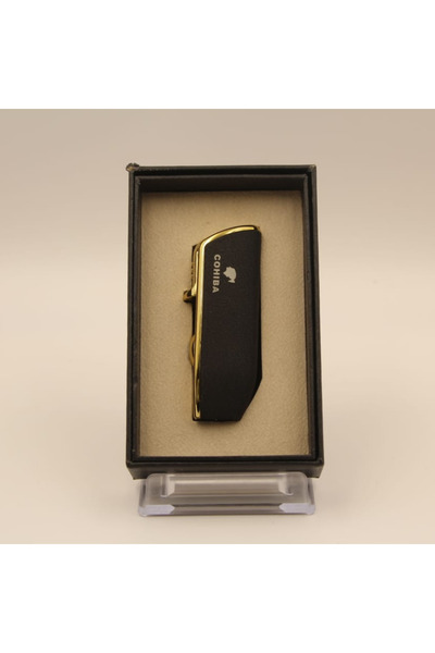 COHİBA 3 Pürmüz Alevli Mat Siyah Puro Çakmak