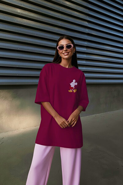 OEM Oversized 100% cotton Mickey Typography T-shirt