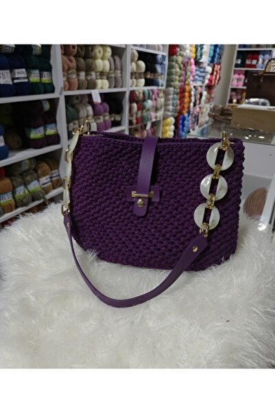 MAZSAY Handmade: El Örgüsü Makrome El Çantası (30x30)