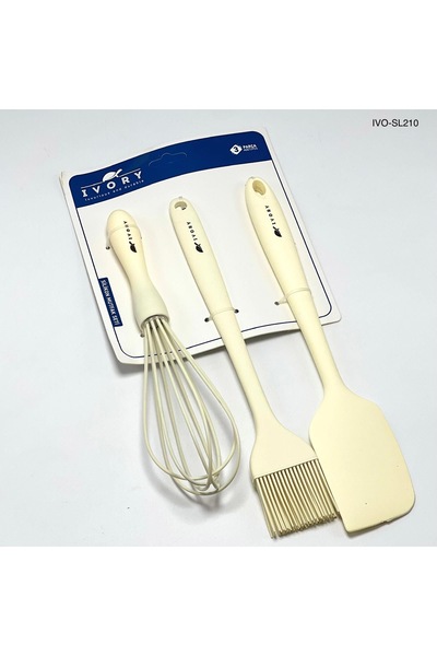 musting 3lü silikon mutfak seti çırpıcı fırça ve yan spatula