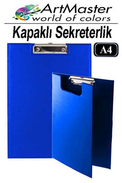Artmaster A4 Blue Cover Secretarial 1 Piece Color Clip Metal Mechanism 80 She...