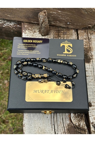 TESBİHSARAYI ROSARIU DE AUR-CU PARTECI DE AUR- ROSARIU DE AUR-CU SPATIE PENTRU NUME CU CUTIE PATRATĂ