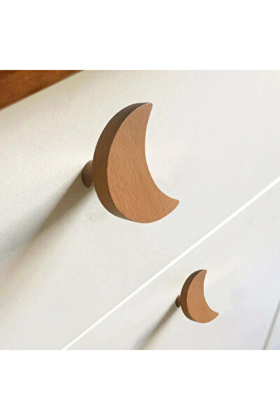 NATUREL DEKOR Wooden Half Moon Crescent Cut Handle, Cabinet Drawer Handle, Bamboo, Wicker, Nordic, Bohemian, Modern