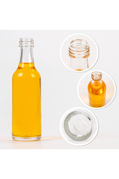 Roxero Set of 50 ml Miniature bottles with stopper - transparent glass for liquor, wine, wedding favors - 20 pcs