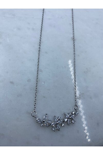 Byoz store Silver Color Flower Crispy Necklace