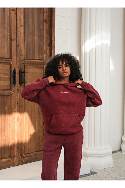 SOLİS MODA Women's Hooded Winter Tracksuit Set 3 Yarn