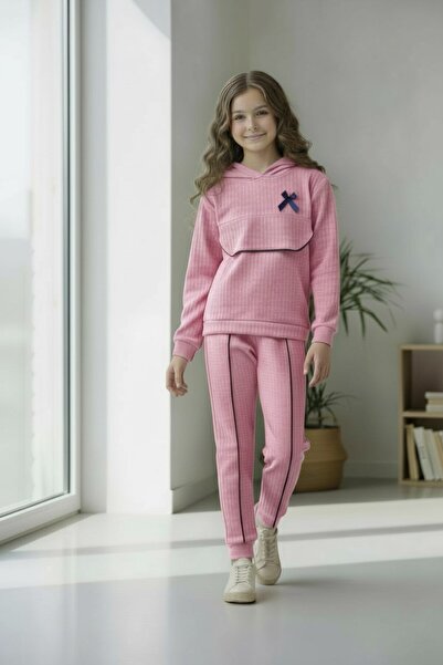 minikiss Βαμβακερό κοστούμι με κουκούλα διακοσμητικό ρέλι κοριτσίστικο κοστού...