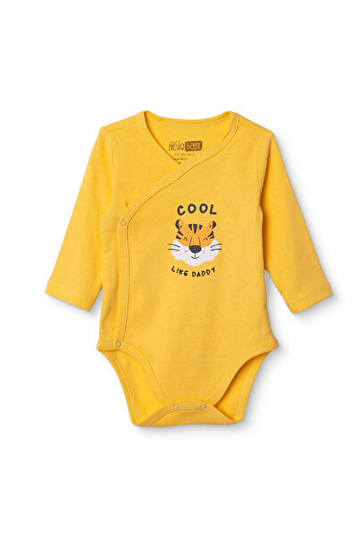 ebebek Hello Baby HelloBaby Erkek Bebek Zıbın Body Ribana V Yaka Uzun Kol