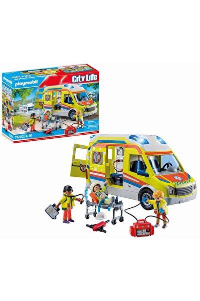 Playmobil Ambulanta Galbena Cu Lumini Si Sunete