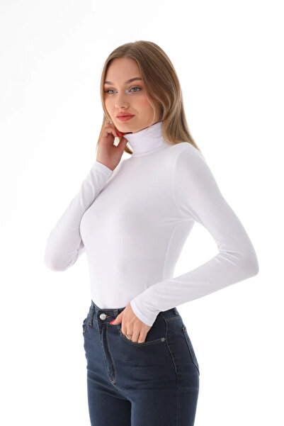 infernum Viscose Full Turtleneck Snap Fastener Bodysuit