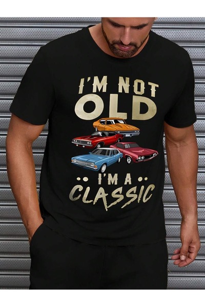 EYMORA Tricou casual pentru bărbați, cu gât rotund, mânecă scurtă, cu imprime...