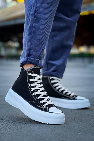 Lucy Shoes Yg-Cx3 Men's Casual Lace-Up Linen Long Sports Sneaker Shoes Kbt - Black