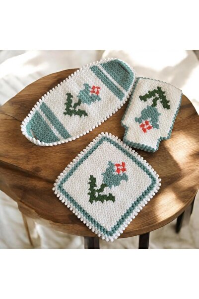 TUTUYA TEXTIL طقم مناشف هدية للعروس مكون من 3 قطع محبوكة يدويًا طقم مناشف للع...