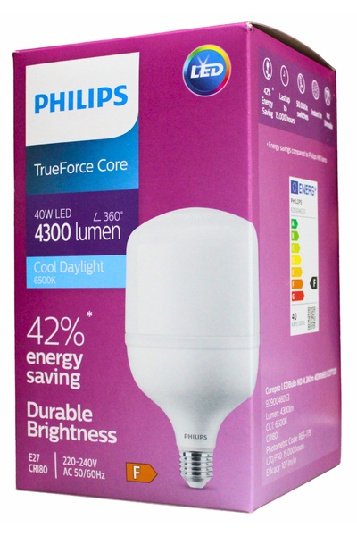 Philips 4300 lm 40W LED Ampul 6500K E27 T120 – Yüksek Tavan Soğuk Işık